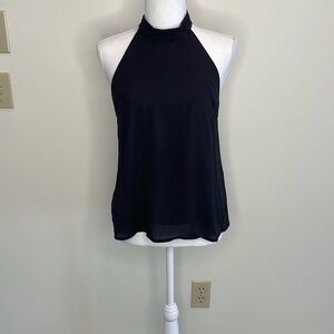 San Joy Elegant Black Halter Top. Size Small